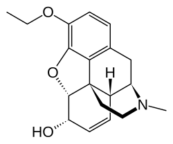 Chemical structure of ethylmorphine.