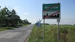 Sign R9 at the south-western border of Wrocław, near Wrocław Airport