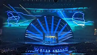 Rustamli performing at the Eurovision Song Contest 2022