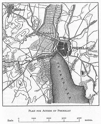 Battle plan for the action at Prenzlau by Francis Loraine Petre