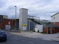 Station exterior during Metrolink construction