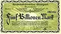 5&nbsp;trillion (5 Billionen) marks, Stuttgart, 1923