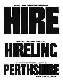 Condensed sans-serifs from the 1845 specimen of his sons