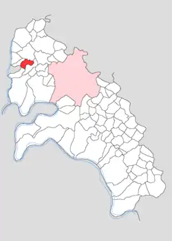 Map showing Hirangaon in Firozabad block