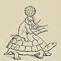 Indian cosmogony and Fauna Sivalensis, cartoon by Forbes in the notebook of Hugh Falconer