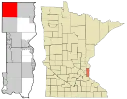 Location within Washington County and Minnesota