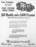 Advertisement for Fort Stevens Ridge in The Washington Evening Star, July&nbsp;30, 1926.