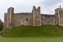 Colour photograph of Framlingham castle taken in 2021