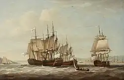 Captured French ships after the battle by Dominic Serres