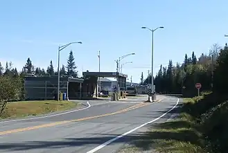 South end of Route 257 at Chartierville border control.