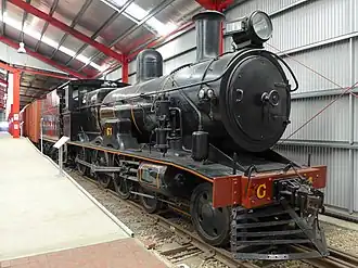 A preserved G class locomotive at the National Railway Museum, Port Adelaide