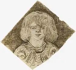 Head of a Girl, Late June 1888 Reed pen and ink on wove paper, 18 x 19.5&nbsp;cm Guggenheim Museum