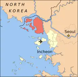 Location of Ganghwa County in South Korea