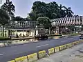 Pedestrian bridge to cross the street and to access both BRT station and non-BRT roadside bus stop
