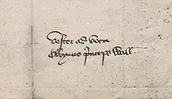 Owain Glyndŵr's signature