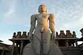The 57 feet (17&nbsp;m) high Gommateshwara statue, Shravanabelagola