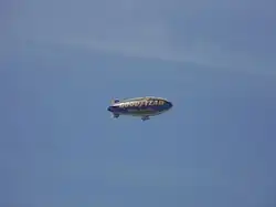 Photograph of a Goodyear Blimp taken with a Nikon Coolpix L110