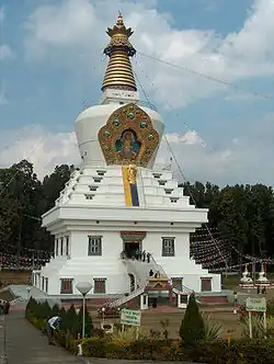 The stupa of the re-established Mindrolling Monastery, in Clement Town, Dehradun