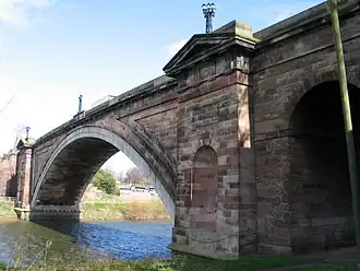 Grosvenor Bridge over the River Dee in Chester, Cheshire, England, UK