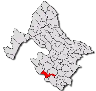 Location in Mehedinți County