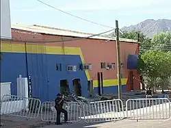 A building guarded by the police.