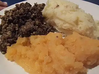 Scottish haggis, neeps and tatties