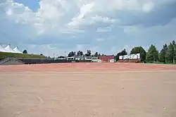 View from centre field facing towards home base.