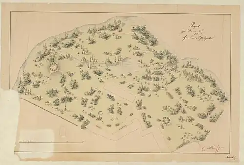 1830s Plan to redesign the park and gardens