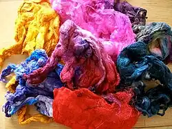 Hand Dyed Silk Noil