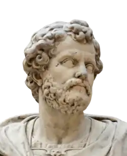 a photograph of a white marble head depicting Hannibal