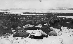 Executed Red Guards lying on the ground