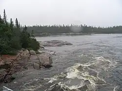From the Alexandre-Tanguay bridge,[1] reinforced concrete beam bridge #02498 on Route 138