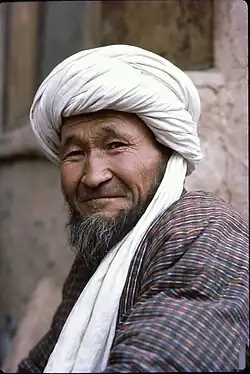 Hazara man wearing Hazara style turban and clothing