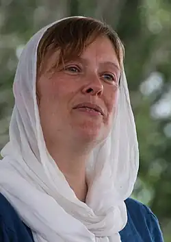 Dale performing in historical costume in 2016