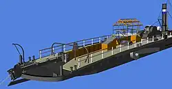 Stern view with boom