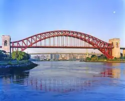 Hell Gate Bridge over the East River, New York City, New York, USA