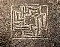 Hemet Maze Stone without distortions of viewpoint, as if from above. Width/height of maze is about 24 inches (61&nbsp;cm).