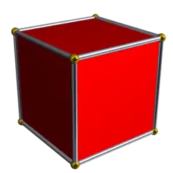 Every edge is shared by two faces in a polyhedron, like this cube.