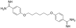 Skeletal formula of hexamidine