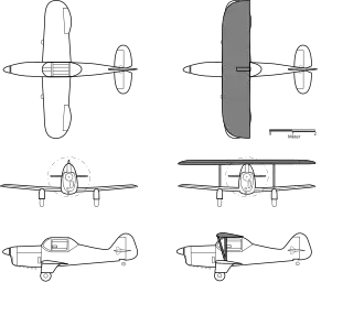 Hillson Bi-mono with slip-wing. The aircraft could take off as a biplane, jettison the upper, disposable wing, and continue flying as a monoplane. A single example was built, which successfully demonstrated jettisoning of the slip wing in flight