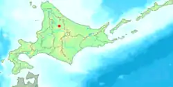 Location of Asahi in Hokkaido (Kamikawa Subprefecture)