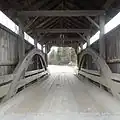 Holmes Creek Covered Bridge Trusses, Charlotte, VT (Looking toward South): 26 Apr 2015