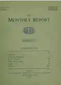 Cover of a first-ever Monthly Report, December 1913