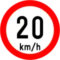 RUS 065 Speed Limit (20&nbsp;km/h)