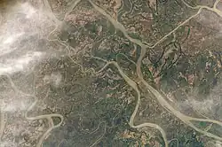 View of the Mawlamyinegyun from the International Space Station