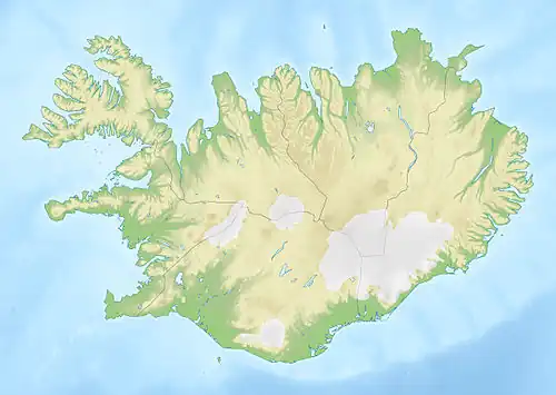 Location of Jökulsárlón in Iceland.