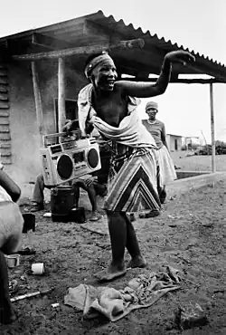 San woman in Namibia (1984 photograph)