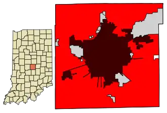 Modern Indianapolis overlapped by Pre-Unigov Indianapolis