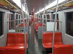 Inside view of Vienna U-Bahn Type V