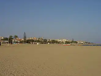 Beach resorts on Isla Canela.